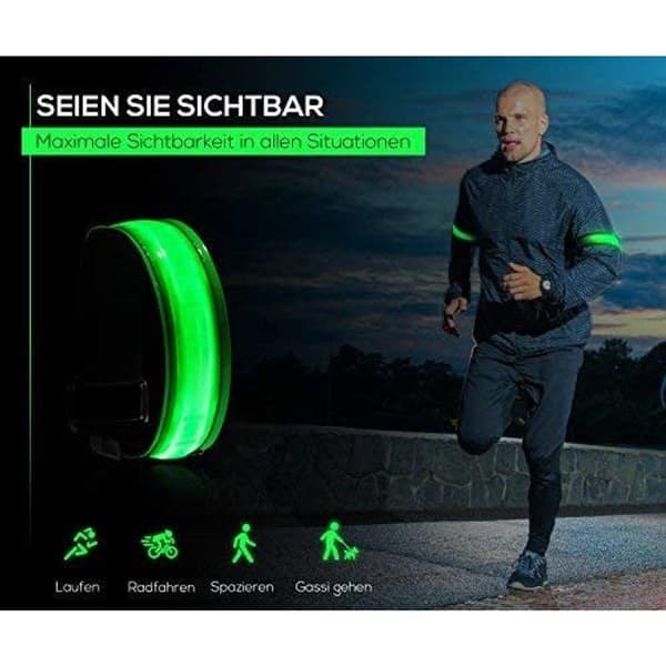Oppladbart LED-armbånd, Jogge Lysbelte, Løpesikkerhetslys