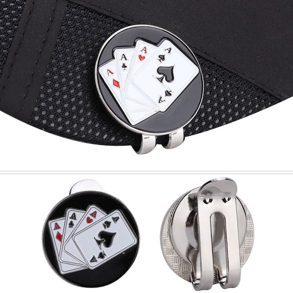 Magnetisk golfkasket hat skyggeklemme boldmarkør tilbehør (Poker)