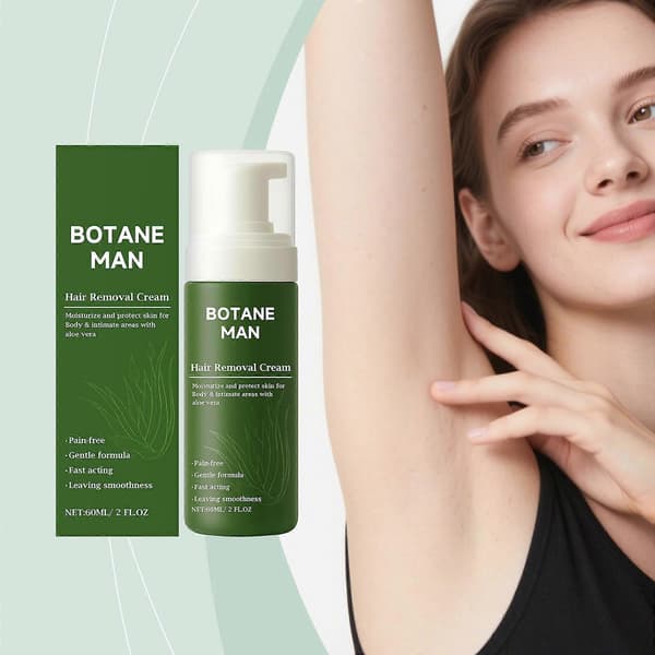 1-3X Botane Man Aloe Vera Hårfjerningscreme til hurtig hårfjerning Ansigt Krop Følsom 2 stk 2pcs