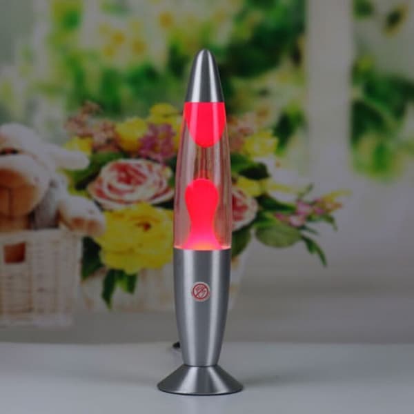 Bordslampe, futuristisk orange lavalampe med afbryder