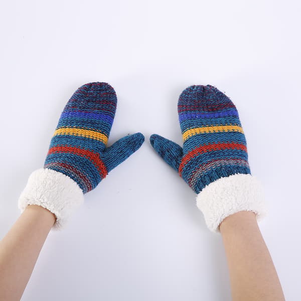 Vinterhandsker til kvinder, strikkede, tykke, fleeceforede