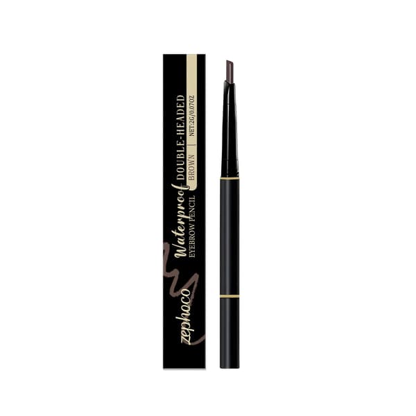 Zephoco Brown Double-Headed Color-Developing Eyebrow Pencil Creates a Natural and Three-Dimensional Wild Eyebrow Brush with Smooth Strokes That Are Easy