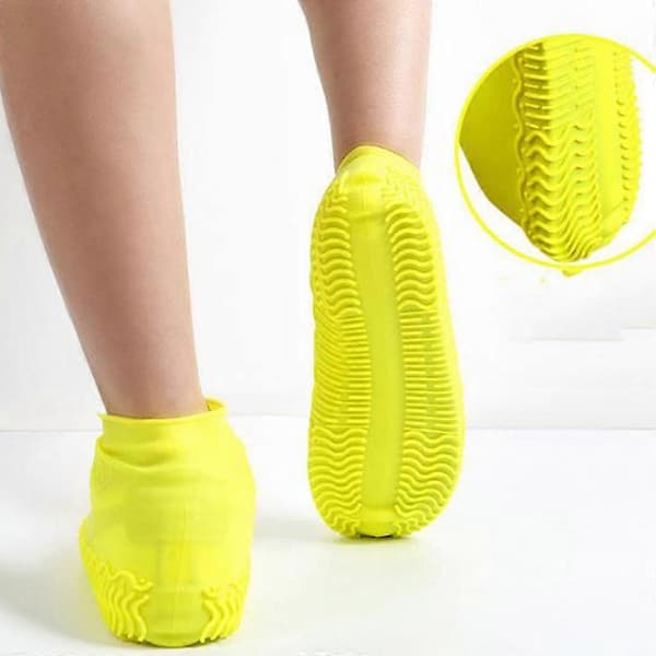 Waterproof Shoe Covers Reusable Rain Boots Non-slip Silicone Boot Protectors Yellow