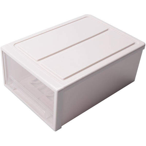 Household Beige PP Transparent Stackable Drawer Storage Box Container Organizer Set-XL