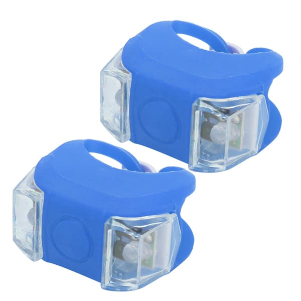 2 kpl LED-pyörävalaisin eteen ja taakse, turvavaroitusvalo, värikäs valo, 3 valaistustilaa, vedenpitävä pyörävaruste, sininen