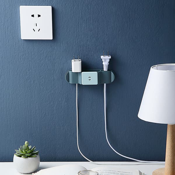 New Rotating Socket Holder Punch-Free Wall Socket Power Strip Storage Plug Hook Cord Winder Yellow Yellow