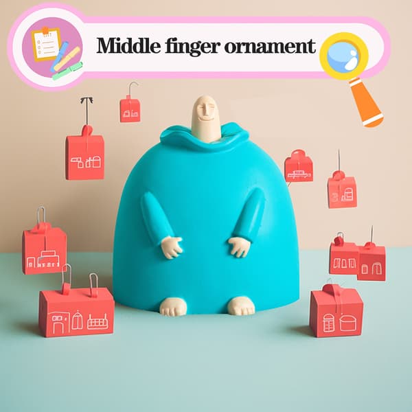 Funny Middle Finger Resin Decoration Middle Finger