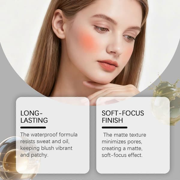 Zephoco Orange-Red Matte Blush Is Portable And Durable For Daily Use. It Has A Clear, Natural, And Delicate Makeup Effect That Blends Well With The Skin