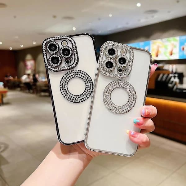 Elektroplettert Diamant TPU-deksel for iPhone 15 Pro