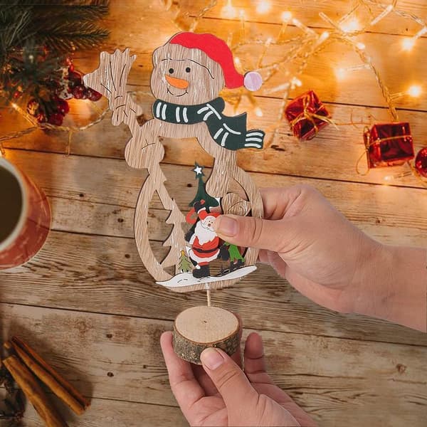 2 stk trejulepynt - Snømann juletre - Julepynt til skrivebord