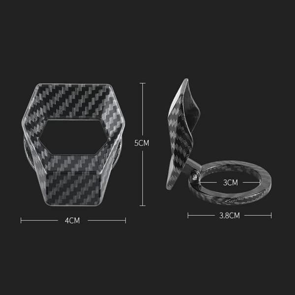 Car Start Cover, Car Engine Start/Stop Button, Push Button Cover for Engine Start, Engine Stop Button Protective Cover (Carbon Fiber)