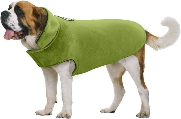 Vinterhundejakke Fleece Hundefrakke til de fleste hunde Grøn