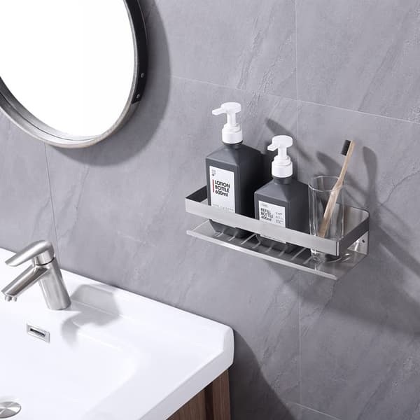 Selvklæbende brusehylde, badeværelseshylde uden boring SUS304 rustfrit stål selvklæbende brusekurv, 30 cm