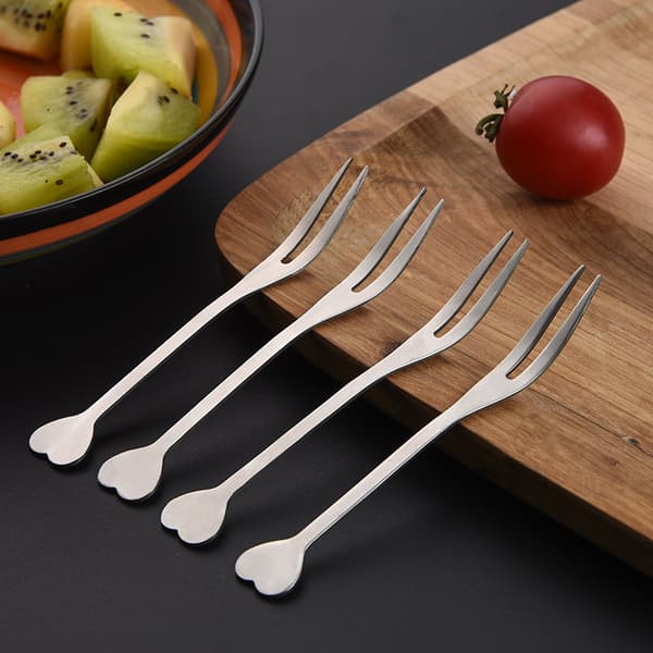 Heart-Shaped Stainless Steel Fruit Forks - Home Fruit Picks