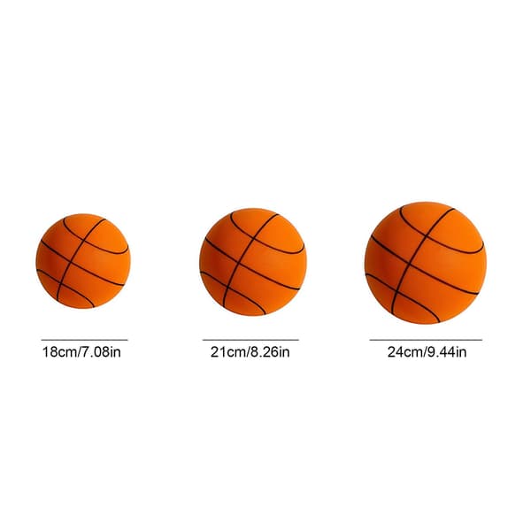 Tyst basketboll, barn inomhusträningsboll obelagd högdensitetsskumboll 24cm Orange Orange