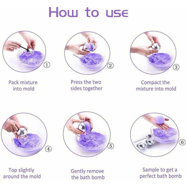Bath Bomb Mold, 18-pack 3 Sizes DIY Bath Bomb Mold Set Metal Bath Bomb Mold for DIY Crafts-Fei Yu
