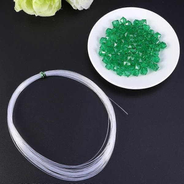 Acrylic String Beads Green Square Beads for Jewelry Making 950 pcs