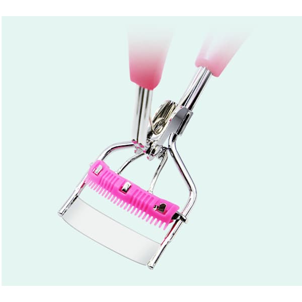 A4 Chrome with Purple Comb Eyelash Curler Wide Angle Edge Beauty False [CO]