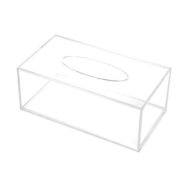 Klar Akryl Servettboks Holder Enkel Rektangulær Papirserviettbeholder Organizer for Bil Hjem Sidebord