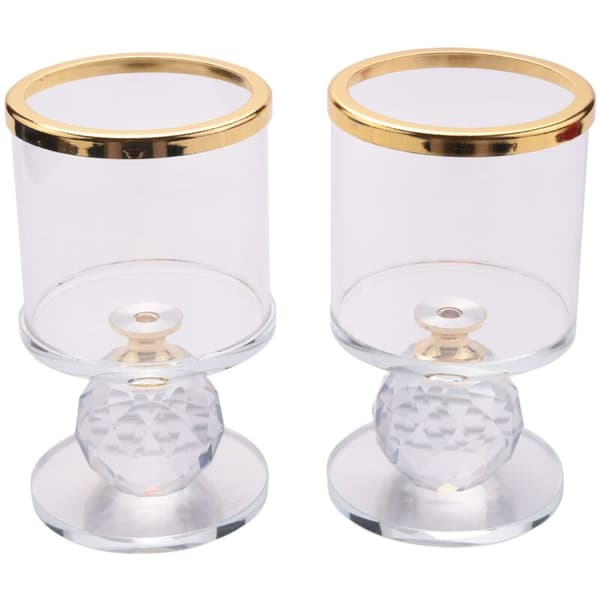 Krystallpelarsøyle Lysestake Glass Lysestake Telys Lysestaker Søyle Lysestake for Borddekor S