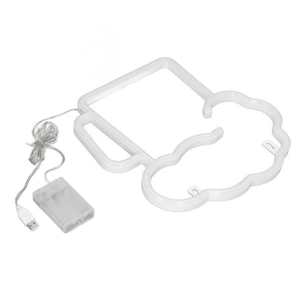 Neonölsskyltar, gula, vita, batteridrivna, USB-drivna, IP45 KLB