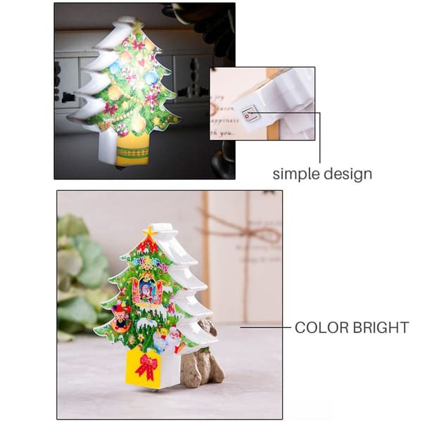 LED Christmas Tree Night Light USB Rechargeable Cartoon KLB