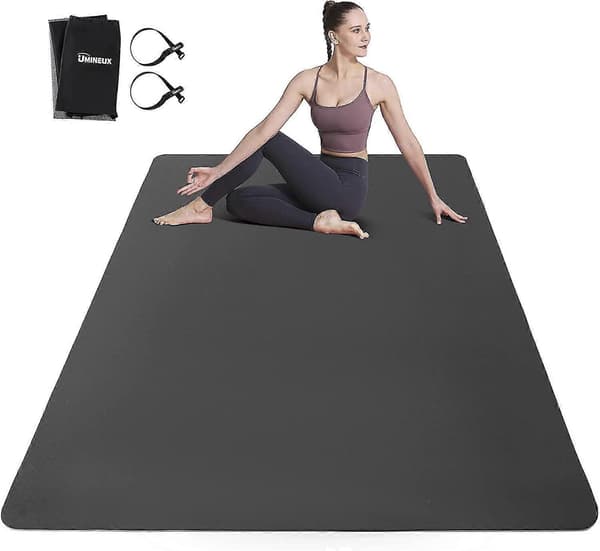 Ekstra Bred Yogamåtte til Mænd og Kvinder, 1/4 Tomme Tyk, Stor TPE
