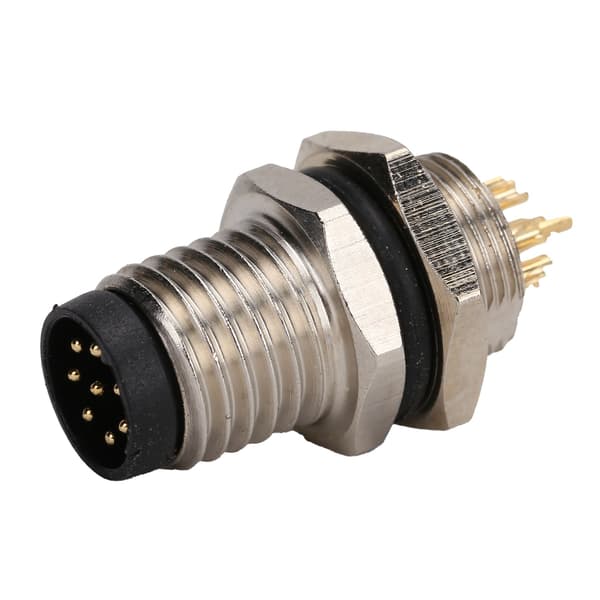 M8 Aviation 8-Pin Connector Waterproof Brass Nickel Plated Shell for Female