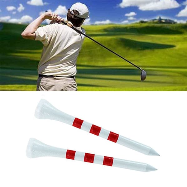 100 trægolftees - 100 stk. 70 mm / 83 mm bambus hvid + rød 70 mm
