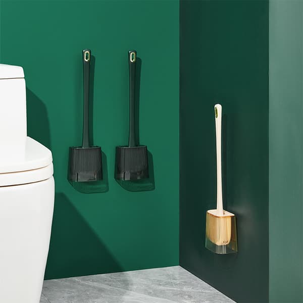 Wall-mounted toilet brush with long handle Soft set Amber Amber