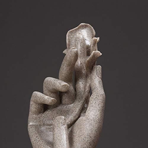 Hemdekoration Hartsskulptur Hemfigur Hand i hand Prydnad Present Prydnad för bröllop för par för älskare (Grå) grå grey