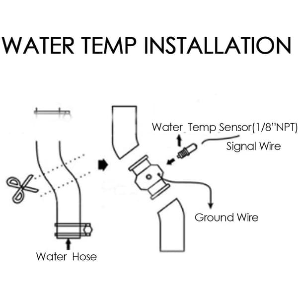 Vattentemperatursensor, Bilvattentemperaturrör Mätare Adapter Temperaturgivare Kylare Packning(32mm)