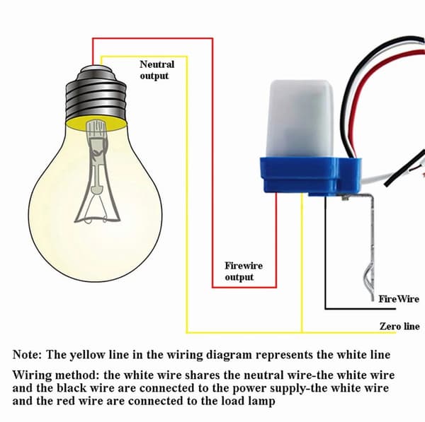 2-pack photocell light switch AC DC 12V 10A Automatic On/Off Dusk to Dawn Photoelectric Sensor for Outdoor Lighting