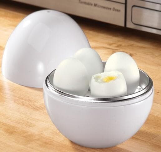 Microwave Egg Cooker, BPA and Melamine Free, Aluminum Insert for 4 Eggs