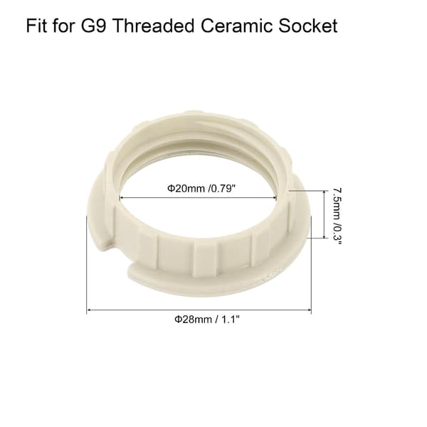 G9 Lampshade Rings Adapter Reducer Ring Lamp Holder Lamp Replacement for Chandeliers White 5-pack