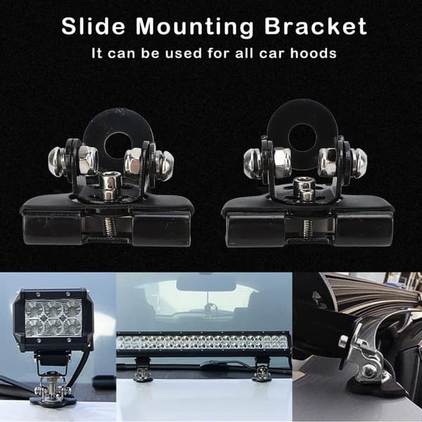 Hood LED Light Bar Mounting Bracket Work Light Bracket Holder Base Universal for Cars Sedans Trucks UTVs SUVs