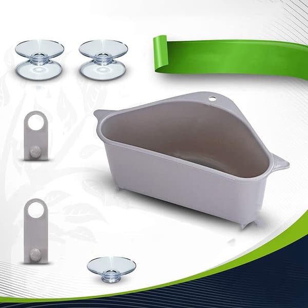 Sink Strainer Basket - Multifunctional Corner Sink Basket Extra Strong Hanging Storage Rack for Kitchen