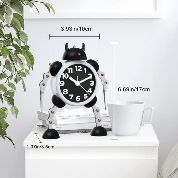 Robot Alarm Clock, Ultra-quiet Analog Alarm Clock with