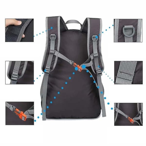 Ultralight Foldable Backpack, 20L, Compatible with Camping and Hiking