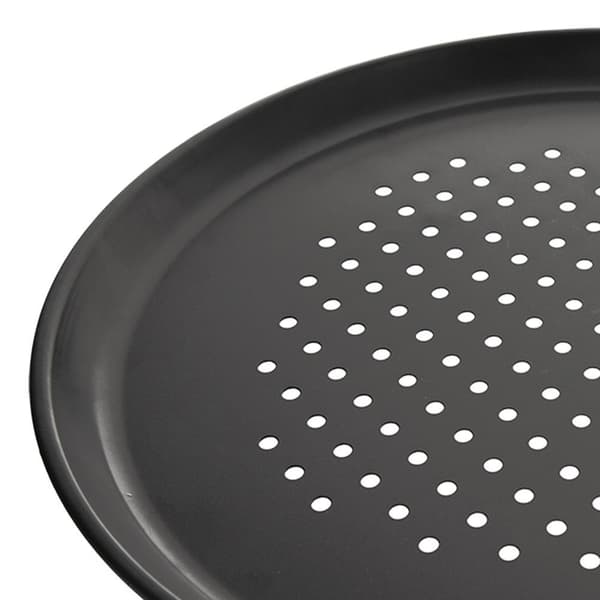 Rund pizzaplate med perforert bunn og non-stick belegg 341