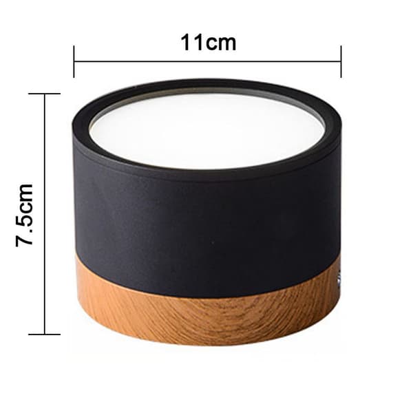 Loftmonteret LED loftspot aluminium sort KLB