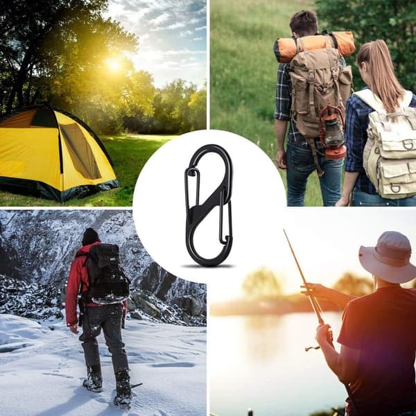 20 st Mini S-formad karbinhake Dubbel fjäder Nyckelring KLB