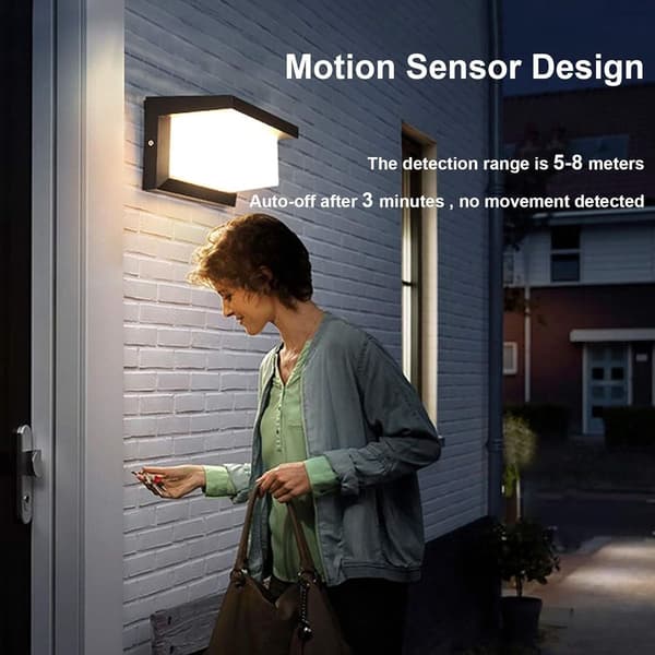 Utendørs LED-vegglampe - bevegelsessensor, moderne design
