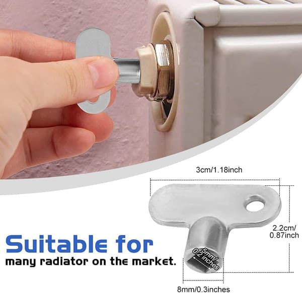 Radiatornøgle 2-pak, Solid Radiatorudluftningsnøgle