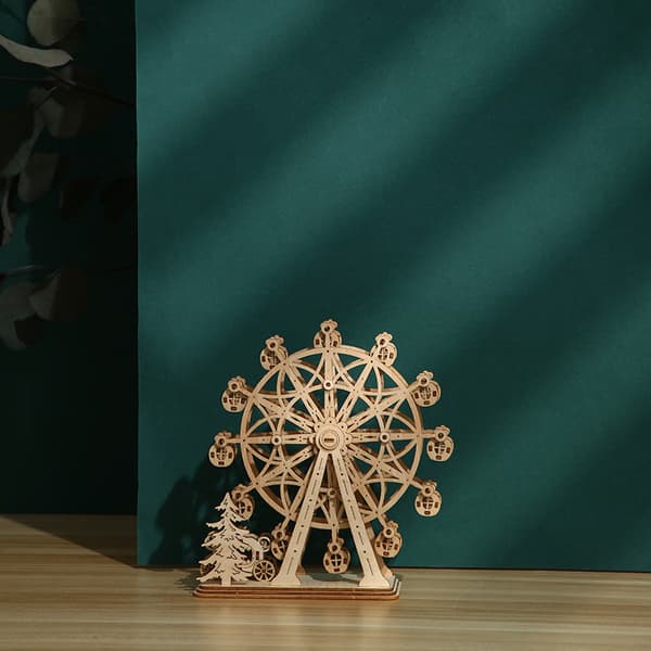 Træhjul model 3D håndlavet legetøj avancerede ornamenter