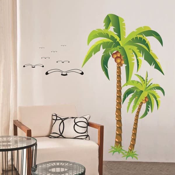 Palm Wall Sticker Tropical Beach Living Room Background Wall Sticker