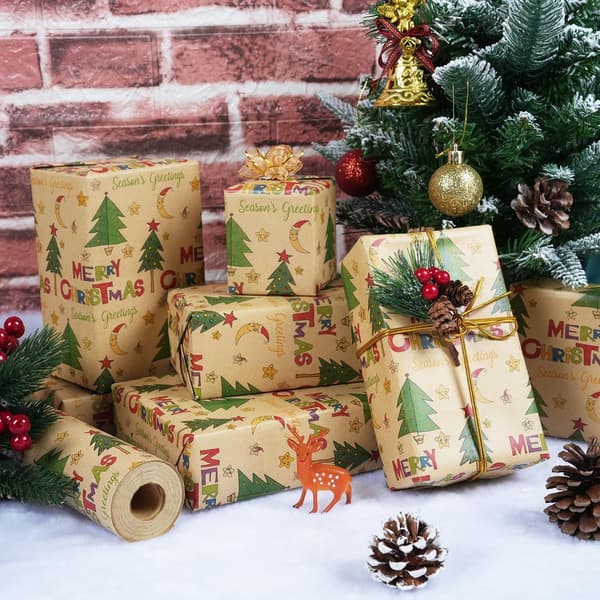 Presentpapper - Julpresentpapper - Julklappspapper - Presentpapper med figurer - 43 x 300cm - 1 Rulle