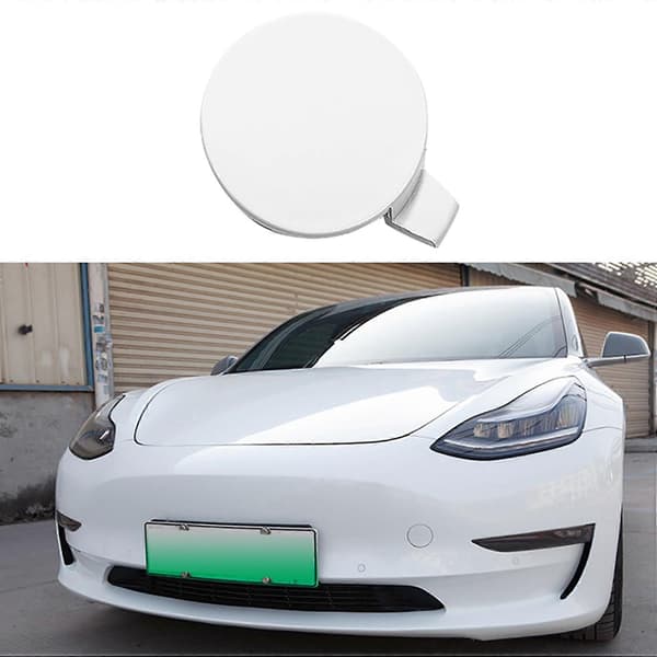 2X Car White Front Bumper Tow Hook Cover Fits for Tesla Model 3 2017-2021 ABS 1pc