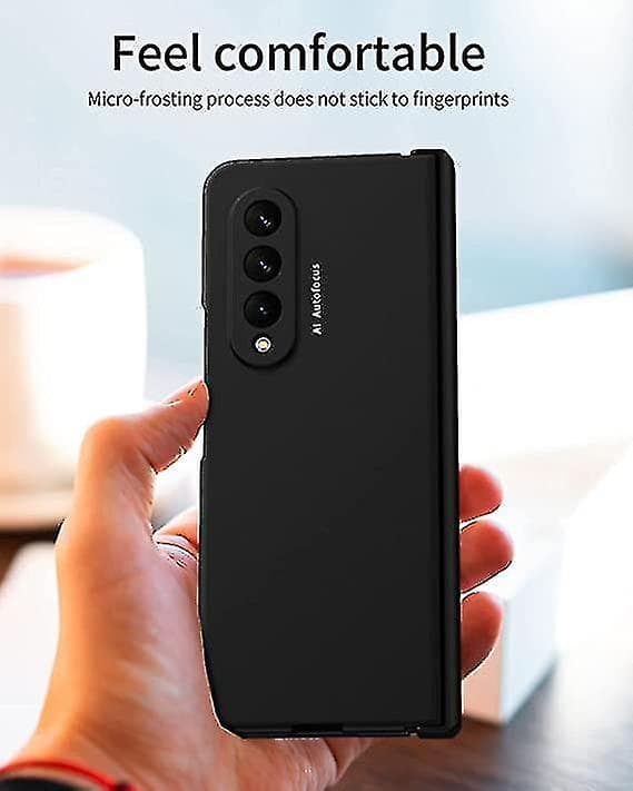Galaxy Z Fold 3 Case, Hinge Protection, Rugged PC Shell with Screen Protector, Full Protection (Black)