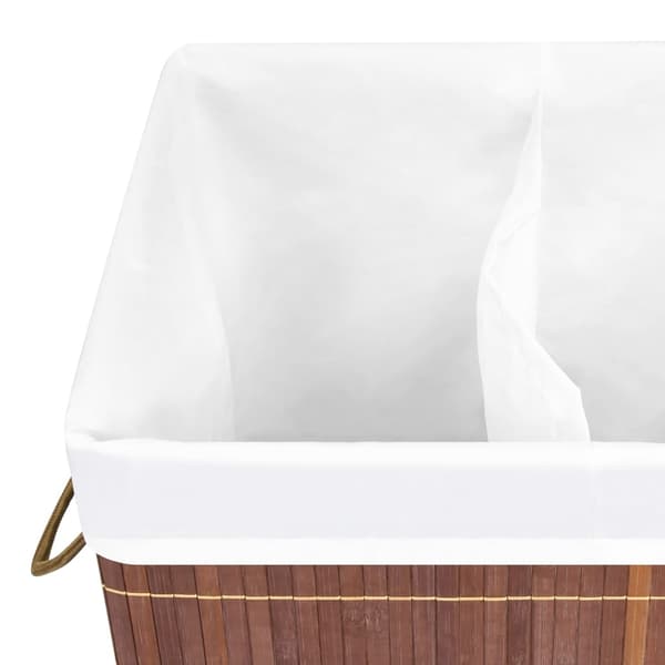 vidaXL Laundry basket bamboo with 2 sections brown 72 L Brun brown
